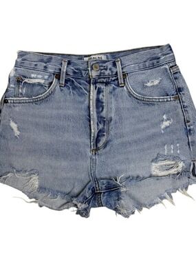 AGOLDE Raw Hem Cut Off Summer Designer Denim Jean Shorts Womens 26" Waist